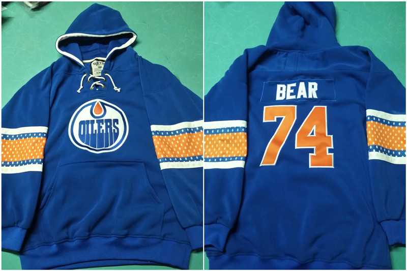 Edmonton Oilers 74 Ethan Bear Blue All Stitched Pullover Hoodie,We sell and wholesale Edmonton Oilers 74 Ethan Bear Blue All Stitched Pullover Hoodie on line form chian!